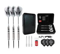 CUESOUL 90% Tungsten Steel Dart 26 Grams Darts Set Center Weighted Enhanced Control, Knurled Surface Supergrip, Aluminum Shafts Case(CSTSTD028-26L)