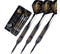 CUESOUL Black Scorpion 24 Grams Steel Tip Darts Unique Styles Brass Barrels Durable Shafts Flights Case Portable Darts Set(HX-SL-F3201)
