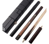 CUESOUL Classic Handmade 57 Inches 18oz Rosewood 3/4 Jointed Snooker Billiard Pool Cue, Rosewood Butts & Aluminum Telescope Extension, Leathertte Protective Case, 9.5mm Tip Snooker Cue Set(CSSC013)