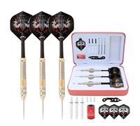 CUESOUL Dragon Series 23 Grams Professional Steel Tip Darts Set Brass Barrels Shockproof Deluxe PU Carry Case Nylon Shafts Well Balanced (JL-SL-J2102L)