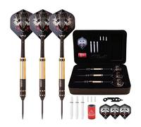 CUESOUL Dragon Series 23 Grams Professional Steel Tip Darts Set Brass Barrels Shockproof Deluxe PU Carry Case Nylon Shafts Well Balanced (JL-SL-J2105L)