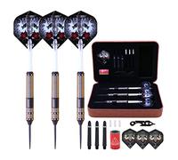CUESOUL Dragon Series 23 Grams Professional Steel Tip Darts Set Brass Barrels Shockproof Deluxe PU Carry Case Nylon Shafts Well Balanced (JL-SL-J2108L)