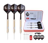 CUESOUL Dragon Series 23 Grams Professional Steel Tip Darts Set Brass Barrels Shockproof Deluxe PU Carry Case Nylon Shafts Well Balanced (JL-SL-J2101L)