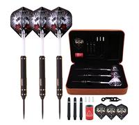 CUESOUL Dragon Series 23 Grams Professional Steel Tip Darts Set Brass Barrels Shockproof Deluxe PU Carry Case Nylon Shafts Well Balanced (JL-SL-J2104L)
