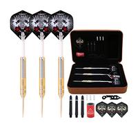 CUESOUL Dragon Series 23 Grams Professional Steel Tip Darts Set Brass Barrels Shockproof Deluxe PU Carry Case Nylon Shafts Well Balanced (JL-SL-J2106L)