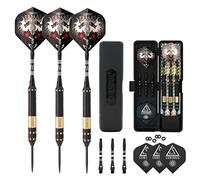 CUESOUL Dragon Series Steel Tip Darts Set 23 Grams Brass Barrels Durable Aluminum Shafts Great Grip Accuracy Good solid Accurate Darts Case Portable (JL-SL-J2103)