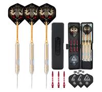 CUESOUL Dragon Series Steel Tip Darts Set 23 Grams Brass Barrels Durable Aluminum Shafts Great Grip Accuracy Good solid Accurate Darts Case Portable (JL-SL-J2101)