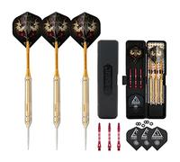 CUESOUL Dragon Series Steel Tip Darts Set 23 Grams Brass Barrels Durable Aluminum Shafts Great Grip Accuracy Good solid Accurate Darts Case Portable (JL-SL-J2107)