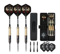 CUESOUL Dragon Series Steel Tip Darts Set 23 Grams Brass Barrels Durable Aluminum Shafts Great Grip Accuracy Good solid Accurate Darts Case Portable (JL-SL-J2105)