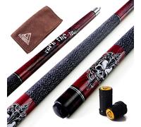 CUESOUL ROCKIN Series 58 Inches 21oz Professional Pool Cue Stick North American Maple Shaft Pearl Finish Carbon Ferrule Irish Linen Wrap Bag Pool Cue Set Billiards with Soft Case(G408)