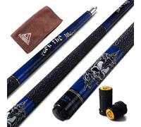 CUESOUL ROCKIN Series 58 Inches 21oz Professional Pool Cue Stick North American Maple Shaft Pearl Finish Carbon Ferrule Irish Linen Wrap Bag Pool Cue Set Billiards with Soft Case(G405)