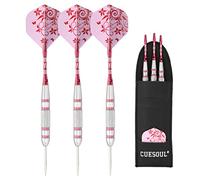 CUESOUL Steel Tip Darts Set 22 Grams With Durable Aluminum Shafts 3 pcs Dart Flights Dart Bag/Case