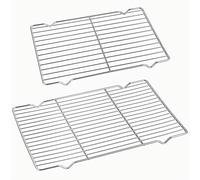 CUESVAP 2 Sizes Cooling Rack, Stainless Steel Baking Rack for Cookies/Oven Roasting/Grilling, 15.7×10.7in&12.2×7.9in, Dishwasher Safe