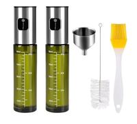 CUESVAP 2Pack Oil Spray Bottle and Olive Oil Sprayer, 100ml Glass Dispensers, Light-proof Cooking Spray Bottle for Air Fryers, Kitchen, Salads and BBQ