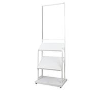 CUEYU 3-tier Magazine Rack with Poster Frame, Steel Floor Standing Brochure Holder, Literature Stand for Display, Brochure Rack with Floor Standing (Color : White)
