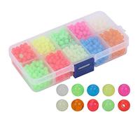 Cufaee 1000Pcs Luminous Glow Beads, Fishing Beads Assorted Set, Fishing Tackle Lures Tools Accessory for Outdoor Fishing