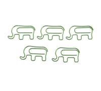Cufaee 100pcs Paper Clip, Cute Elephant Shaped Clip with Storage Box, Stainless Steel Office Accessories for Desk Bookmark Office School Notebook (Green)