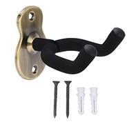 Cufaee Guitar Wall Mount Hanger, Metal EVA Universal Guitar Holder, U Shaped Guitar Hanger Mount for Ukulele Violin Studio Room (Champagne Gold)