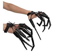 Cufaee Halloween Knuckles, Knuckles Skeleton Hands, Scary and Flexible Skeleton Claws Hands for Outdoor Party (Black)