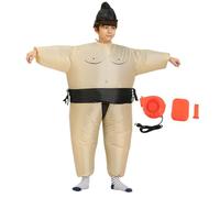 Cufaee Inflatable Sumo Wrestler Suits, Lightweight Water Proof Reusable Blow Up Wrestler Costume, Inflatable Costume for Adult Kid (Kids(for 120-140cm))