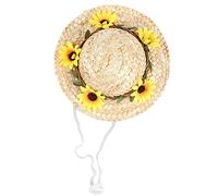 Cufaee Pet Sombrero Hat, Mini Pets Birthday Party Hats with Flowers, Pets Cap Apparel for Small and Medium Dogs Cats (S)