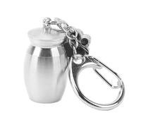 Cufaee Pet Urns Keychain, Stainless Steel Pet Ashes Keychain, Dogs Keepsake Cremation Jewelry Pend for Ashes, Hair, and Nails (Silver)
