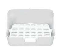 Cufaee Piccoli animali Pieno Cage Lettiera WC, ABS Plastic Bunny Angolo Cestoio Paperino, Potty per Pet per Piccolo Animal (white)