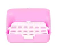 Cufaee Piccoli animali Pieno Cage Lettiera WC, ABS Plastic Bunny Angolo Cestoio Paperino, Potty per Pet per Piccolo Animal (pink)