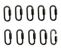 CUFEAL 10- Pack Heavy Duty D Shape Chain Locking M4 4MM Chain Quick Link Connector (Black)