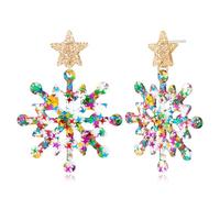 CUFELMU Christmas Earrings for Women Acrylic Cute Reindeer Christmas Tree Snowflake Santa Claus Candy Dangle Earrings Xmas Party Jewelry Gifts, Acrylic, No Gemstone