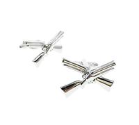 Cuff-Arts Cufflinks for Men Crossed Double Barrel Shotguns Cufflinks Men Jewelry with a Gift Box C10296