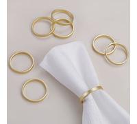 Cuff Brushed Gold Napkin Rings Set of 4, Circle Napkin Buckles Holder for Wedding Reception, Modernist Napkin Ring Holders for Tables, Metallic Serviette Buckles Decor