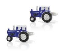 Cuff Links Mens Tuxedo Tie Clips for Men Blue Silver Plated Tractor 23X16cm Jewelry for Husband Dad Valentines Day Business Fathers Day