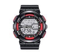 Cuff Watches Fashion Wrist LCD Stopwatch Date Watch Rubber Digital Boy Men's Watch (Watermelon Red, One Size)