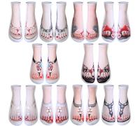 Cuffbow 20 Pairs Flip Flops Socks Women Personalized Ankle Socks Manicure Print Silly funny 3D Pattern Socks That Look Like Feet for Girls Running Walking Christmas Gifts, 10 Designs, As Picture