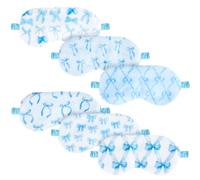 Cuffbow 6 Pcs Plush Sleep Eye Mask Silk Furry Eye Covers for Sleeping Cute Sleep Mask Fluffy Comfortable Sleeping Blindfold for Travel Sleepover Nap Party Supply Women(Bow,Blue)