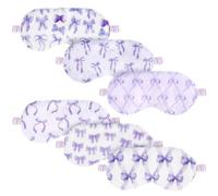 Cuffbow 6 Pcs Plush Sleep Eye Mask Silk Furry Eye Covers for Sleeping Cute Sleep Mask Fluffy Comfortable Sleeping Blindfold for Travel Sleepover Nap Party Supply Women (Bow,Purple)