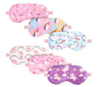 Cuffbow 6 Pcs Plush Sleep Eye Mask Silk Furry Eye Covers for Sleeping Cute Sleep Mask Fluffy Comfortable Sleeping Blindfold for Travel Sleepover Nap Party Supply Women(Unicorn,Colorful)