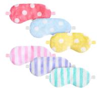 Cuffbow 6 Pcs Plush Sleep Eye Mask Silk Furry Eye Covers for Sleeping Cute Sleep Mask Fluffy Comfortable Sleeping Blindfold for Travel Sleepover Nap Party Supply Girls Women(Lazy,Bright)
