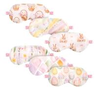 Cuffbow 6 Pcs Plush Sleep Eye Mask Silk Furry Eye Covers for Sleeping Cute Sleep Mask Fluffy Comfortable Sleeping Blindfold for Travel Sleepover Nap Party Supply Women(Easter,Light)