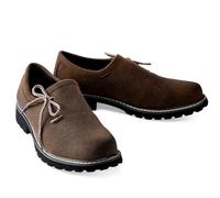 Cuffbow Lederhosen Shoes for Men Oktoberfest Costume Boots Authentic German Lederhosen Shoes Brown Haferl Shoe for Party, Antique Brown, 9 UK