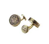 Cufflinks 1Pair Carved Antique Color Pattern Cufflinks Banquet Suit Shirt Cuff Links Men's Jewelry(Gold01)