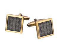 Cufflinks 2 Pairs Of Men'S Shirts Metal Cuff Nails Bronze Square Cufflinks