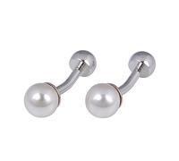 Cufflinks 2 Pieces Of Pearl Double Ended Round Ball Cufflinks To Unscrew The Pearl Cuff Stud Sweater Button Silver A