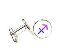 Cufflinks, Arrow Totem Line Misalignment Fault Art, Sagittarius Twelve Zodiac Signs, Personalized Cuff Buckle, Shirt Accessory Gift For Accountant Boss Business Wedding Prom Formal Occasion