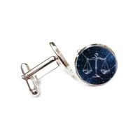 Cufflinks, Balance Scale Symbol Science Fiction Metal Star Map Topology, Libra Twelve Zodiac Signs, Cuff Buckle, Shirt Accessory Gift For Accountant Boss Business Wedding Prom Formal Occasion