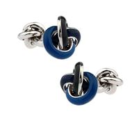 Cufflinks Ball Design Double Side Knot Cufflinks For Men Copper Material Blue Color Cuff Links
