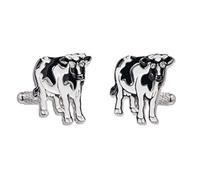 Cufflinks - Black and White Fresian Dairy Farm Cow Cufflinks in Onyx Art Cufflink Box