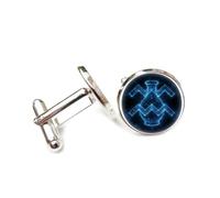 Cufflinks, Blue Mysterious Halo Quantum Entanglement, Aquarius Twelve Zodiac Signs, Personalized Cuff Buckle, Shirt Accessory Gift For Accountant Boss Business Wedding Prom Formal Occasion