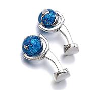 Cufflinks Blue Rotatable Globe Planet Earth Cuff Links For Men Cufflink